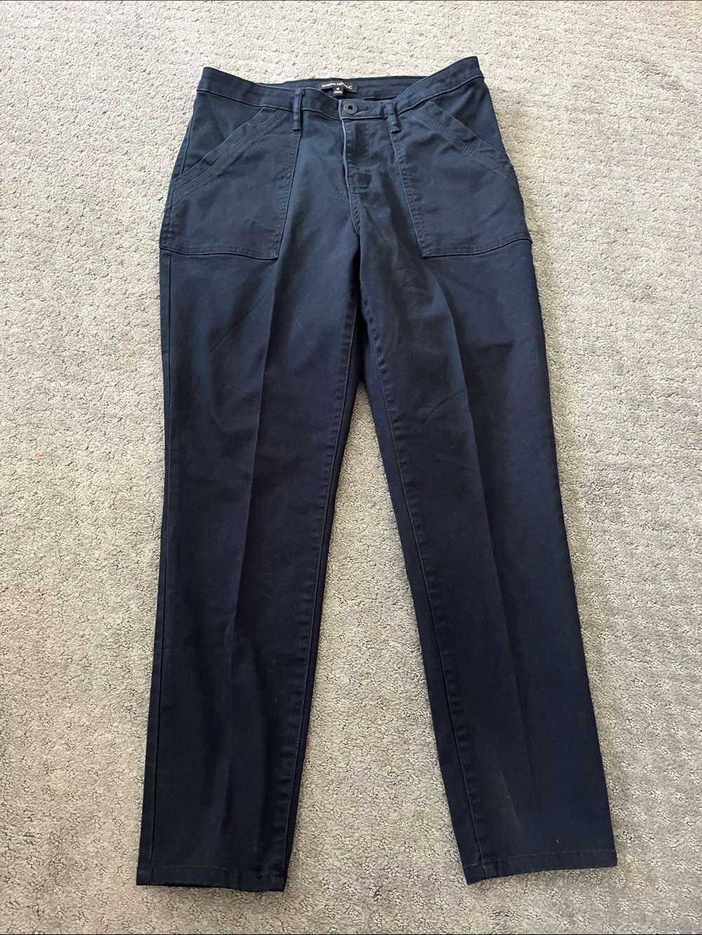 Banana Republic Blue Stretch Pants Women’s Front Patch Pockets Preppy